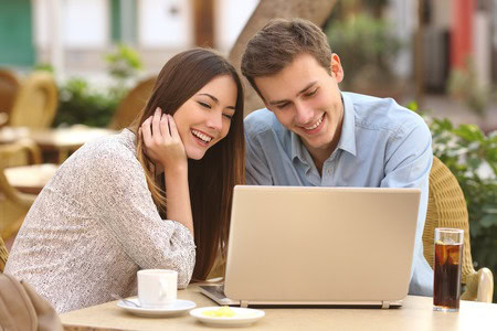 couple using computer software